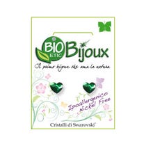 Orecchino Bioetic Bijoux Cuore Piatto 6 X6,6 mm Dark Moss Green 1 Paio - 2