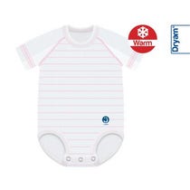 J Bimbo Body Caldo Dryarn Bianco Cucitura Righe Rosa - 2