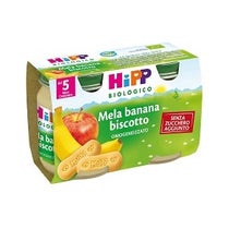 Hipp Bio Omogeneizzato Mela Banana Biscotto 5m+ 2x125g - 1