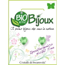 Orecchino Bioetic Bijoux Cuore Swarovski 6×6,6mm Peridot - 1
