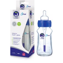 J Bimbi Biberon In Vetro Canula Anticoliche Tettarella Silicone 260ml - 1