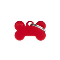 Medaglietta Per Cani E Gatti Personalizzata Osso In Alluminio Rosso Taglia Piccola-1