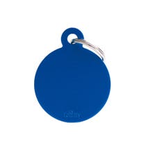 Medaglietta Per Cani E Gatti Personalizzata Cerchio In Alluminio Blu Taglia Grande-1