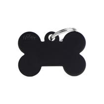Medaglietta Per Cani E Gatti Personalizzata Osso In Alluminio Nero Taglia Grande-1