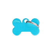 Medaglietta Per Cani E Gatti Personalizzata Osso In Alluminio Azzurro Taglia Piccola-2