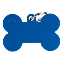 Medaglietta Per Cani E Gatti Personalizzata Osso In Alluminio Blu Taglia XL-1