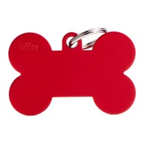 Medaglietta Per Cani E Gatti Personalizzata Osso In Alluminio Rosso Taglia XL-1