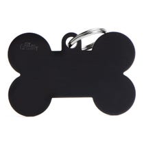 Medaglietta Per Cani E Gatti Personalizzata Osso In Alluminio Nero Taglia XL-1