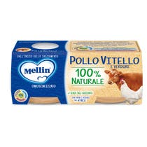 Mellin Omogeneizzato Pollo/Vitello Verdure 4M+ 2x80g - 2