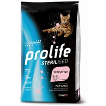 Prolife Sterilised Sensitive Maiale Fresco E Riso Cibo Secco Gatti Adulti 1,5kg-1