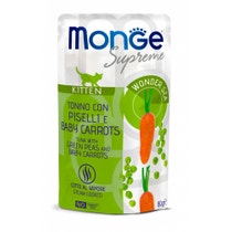 Monge Supreme Pezzetti Di Tonno Con Piselli E Baby Carrots Per Gattini Busta 80g-1
